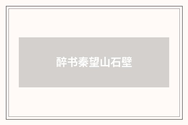 醉书秦望山石壁