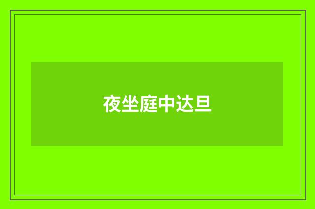 夜坐庭中达旦