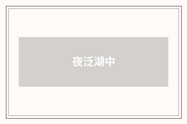 夜泛湖中