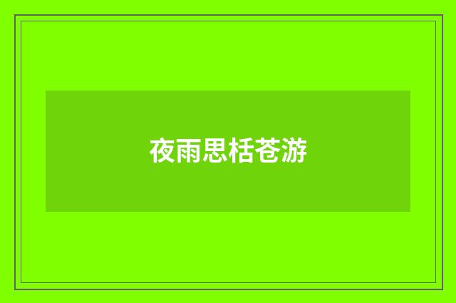 夜雨思栝苍游