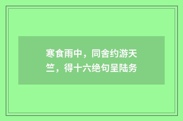 寒食雨中,同舍约游天竺,得十六绝句呈陆务