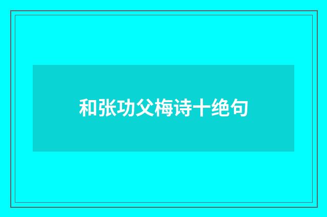 和张功父梅诗十绝句