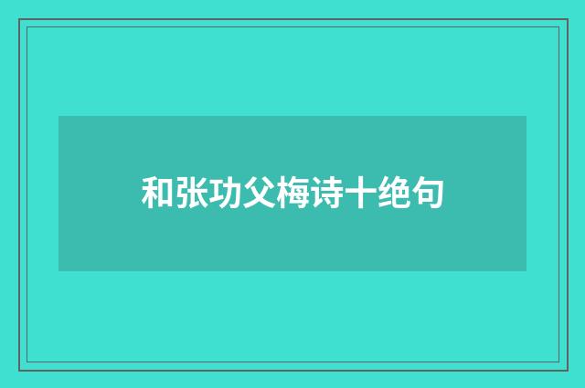 和张功父梅诗十绝句