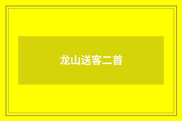 龙山送客二首
