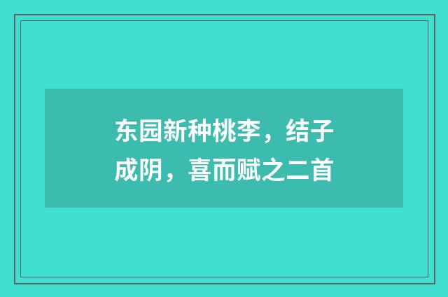 东园新种桃李,结子成阴,喜而赋之二首
