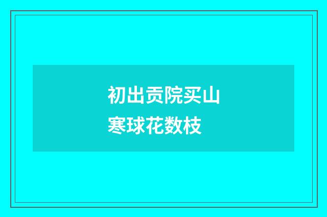 初出贡院买山寒球花数枝