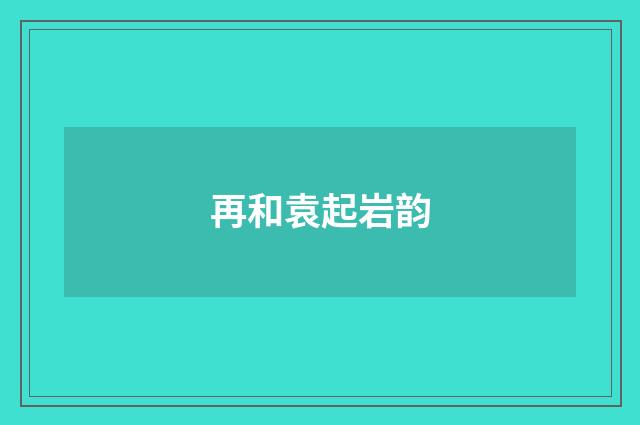 再和袁起岩韵