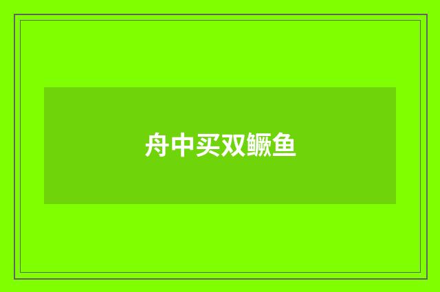 舟中买双鳜鱼