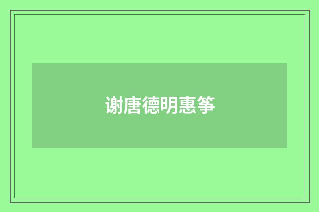 谢唐德明惠筝