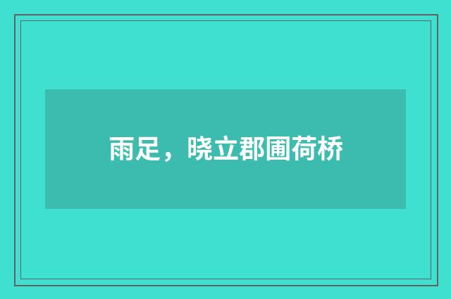 雨足，晓立郡圃荷桥
