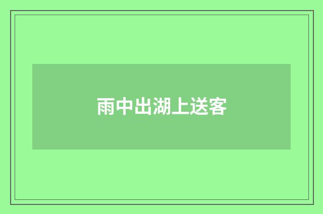 雨中出湖上送客