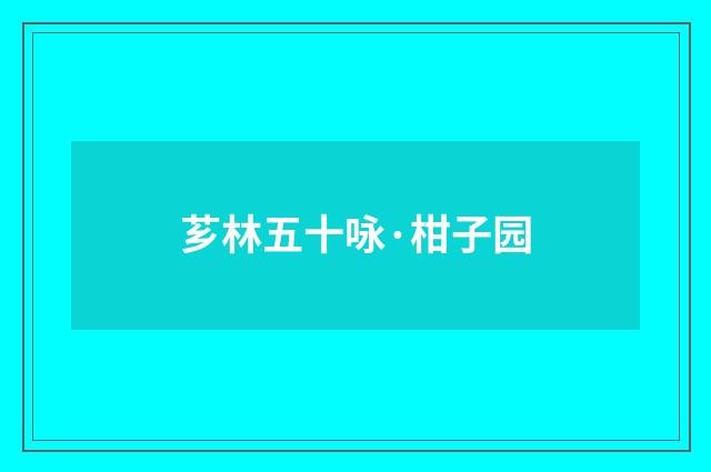 芗林五十咏·柑子园