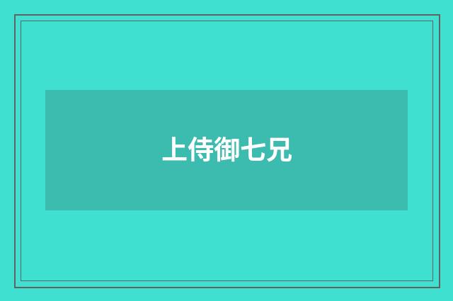 上侍御七兄