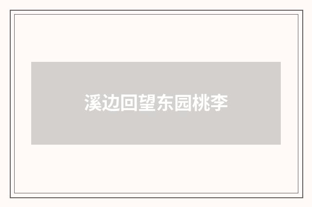 溪边回望东园桃李