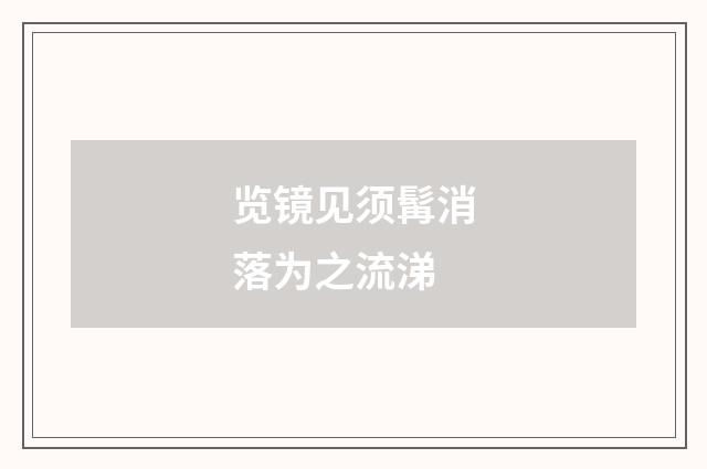 览镜见须髯消落为之流涕