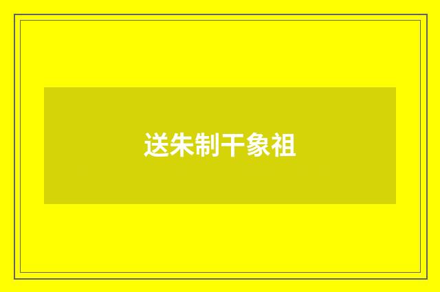 送朱制干象祖