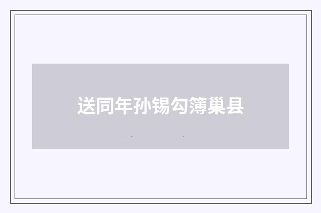 送同年孙锡勾簿巢县