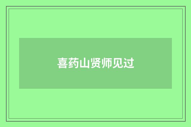喜药山贤师见过