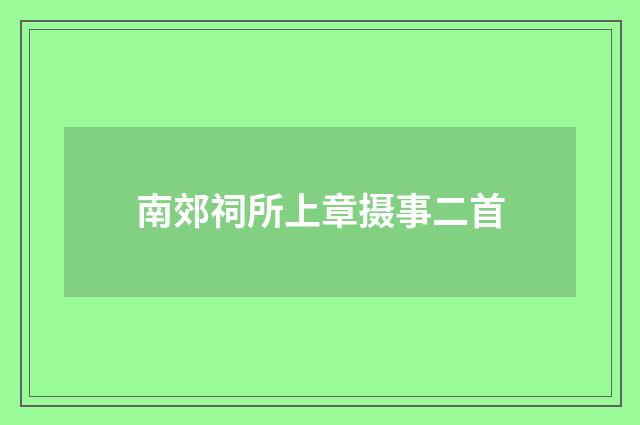 南郊祠所上章摄事二首