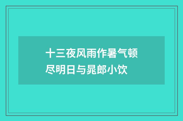 十三夜风雨作暑气顿尽明日与晁郎小饮