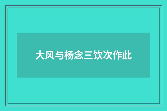 大风与杨念三饮次作此