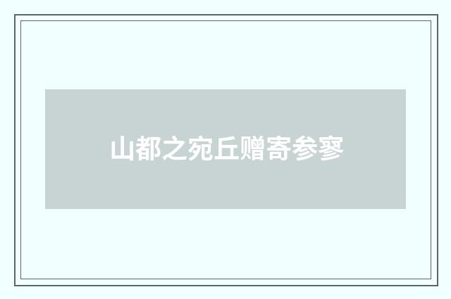 山都之宛丘赠寄参寥