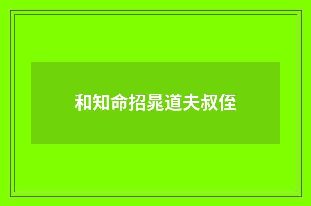 和知命招晁道夫叔侄
