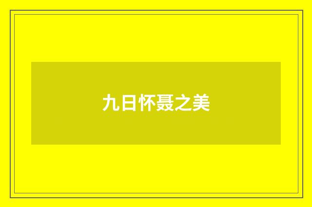 九日怀聂之美