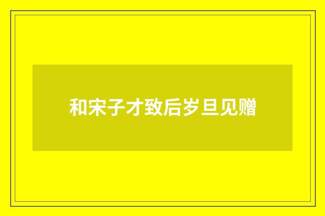 和宋子才致后岁旦见赠