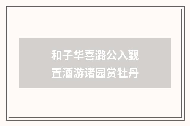 和子华喜潞公入觐置酒游诸园赏牡丹