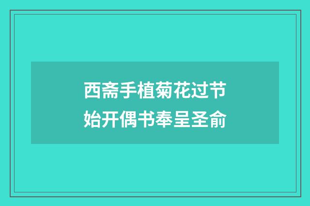 西斋手植菊花过节始开偶书奉呈圣俞