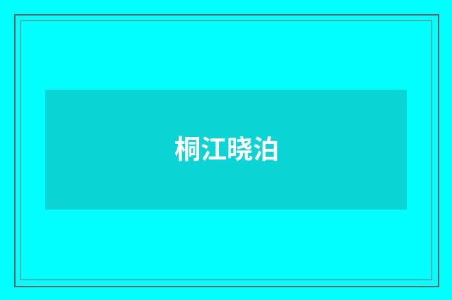 桐江晓泊