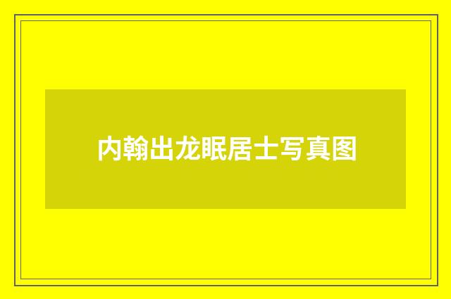 内翰出龙眠居士写真图