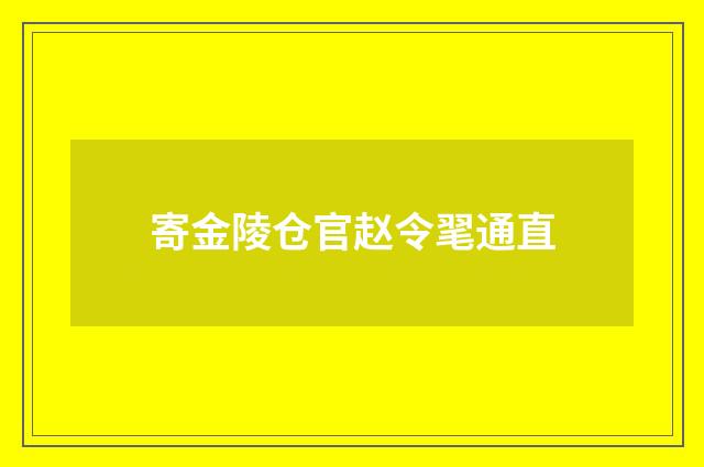 寄金陵仓官赵令毣通直
