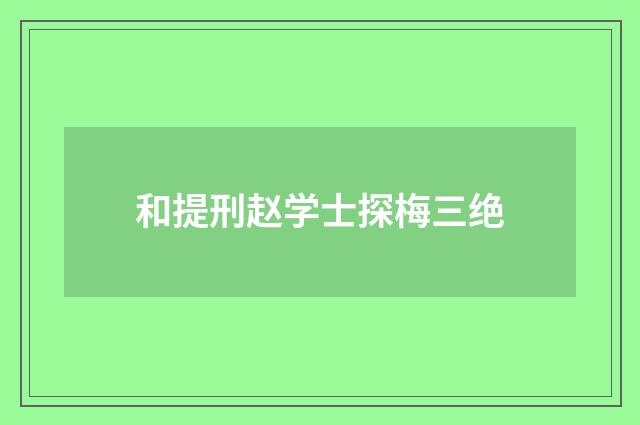 和提刑赵学士探梅三绝