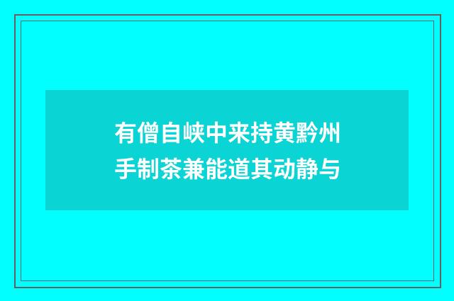 有僧自峡中来持黄黔州手制茶兼能道其动静与