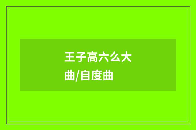 王子高六么大曲/自度曲