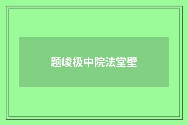 题峻极中院法堂壁