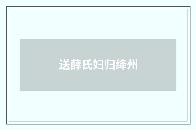 送薛氏妇归绛州
