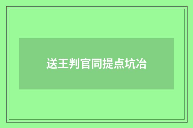 送王判官同提点坑冶