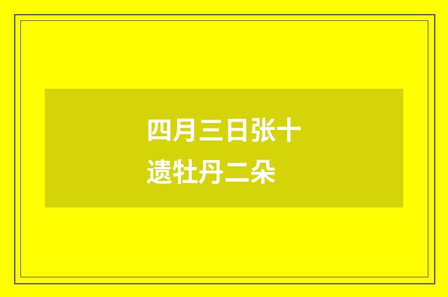 四月三日张十遗牡丹二朵