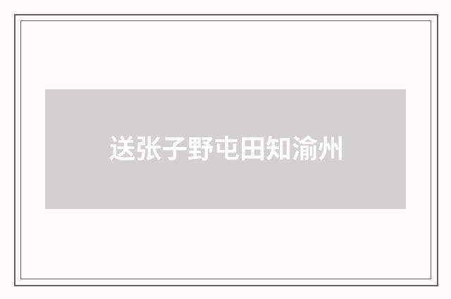 送张子野屯田知渝州