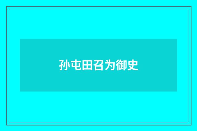 孙屯田召为御史