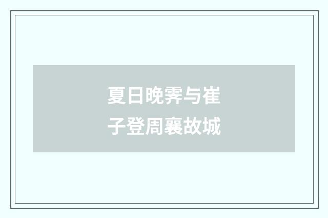 夏日晚霁与崔子登周襄故城