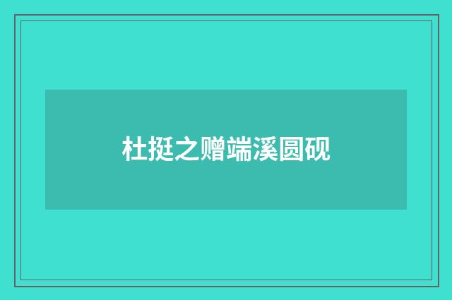 杜挺之赠端溪圆砚