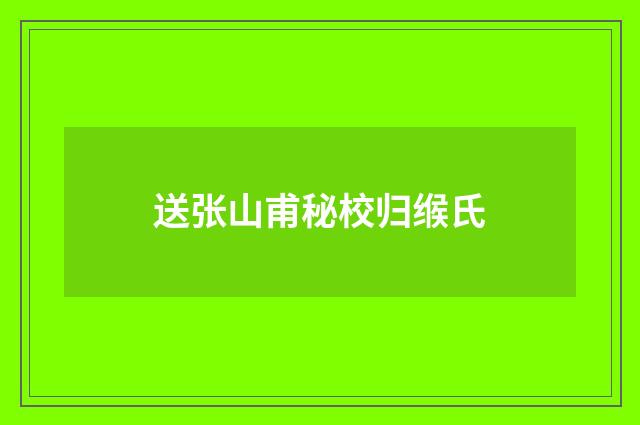 送张山甫秘校归缑氏