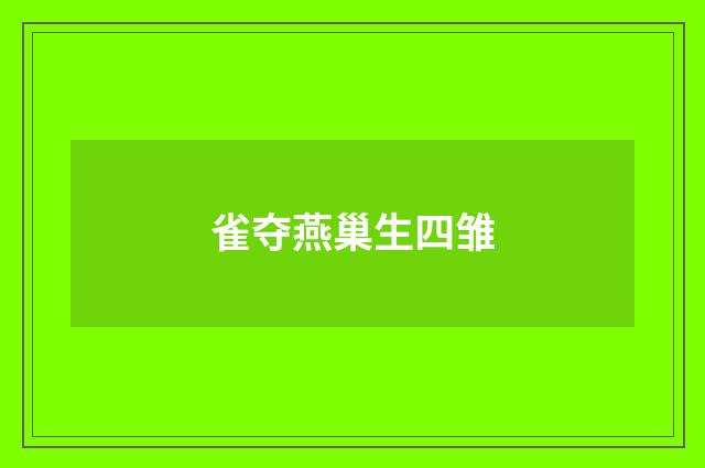 雀夺燕巢生四雏