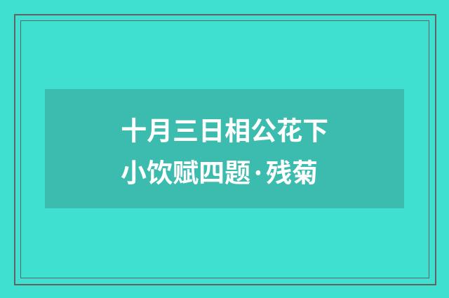 十月三日相公花下小饮赋四题·残菊
