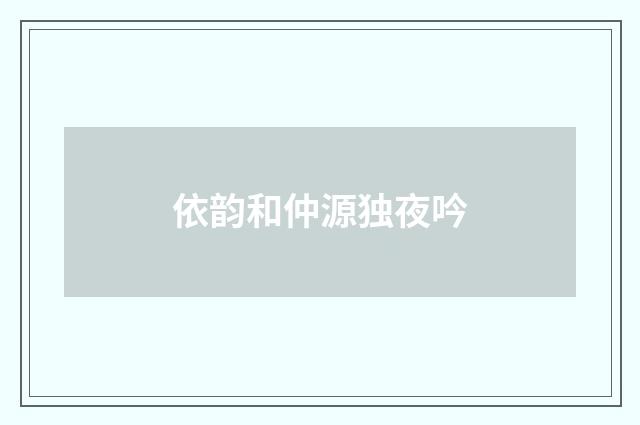 依韵和仲源独夜吟