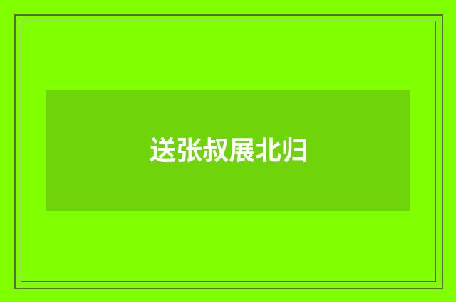 送张叔展北归
